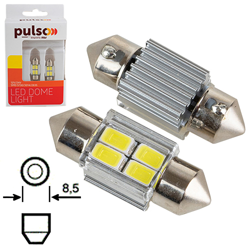  PULSO//LED SV8.5/T11x31mm/4 SMD-5730/9-18v/130Lm (LP-62031)