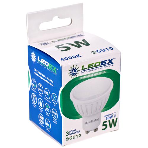���������� ����� LEDEX, GU10 5W, 475lm, 120? 4000�, 220V (100242)
