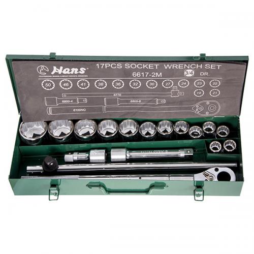 ���������� HANS. ����� �������� ������� 3/4"DR 19-50��,12����., 17 �����. (6617-2M 12PT)