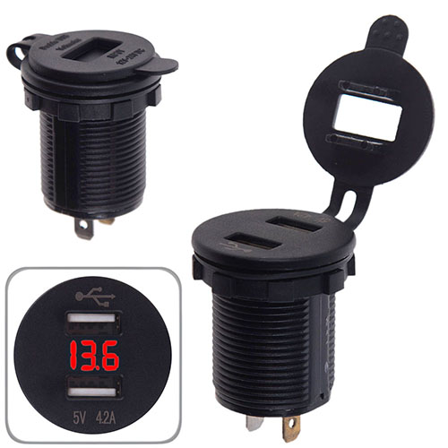 ������������ �������� ������� 2 USB 12-24V ����� � ������ + ���������