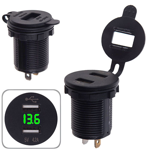 ������������ �������� ������� 2 USB 12-24V ����� � ������ + ���������