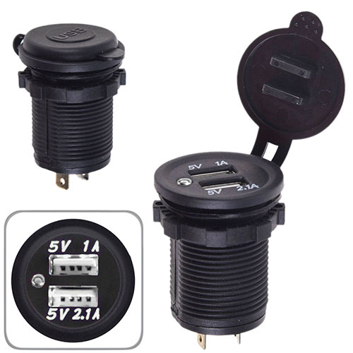 ������������ �������� ������� 2 USB 12-24V ����� � ������ WHITE