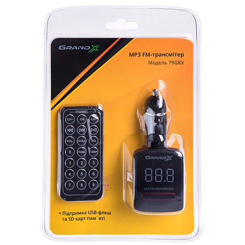 FM-���������� Grand-X CUFM79GRX AUX, USB 0.5A, SD card, 3.5mm mini-jack