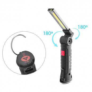 ˳���� ������ W-51-SMD+COB, �� micro USB, ���������� ����������, ������� 180?+180?, ������, �����, ���