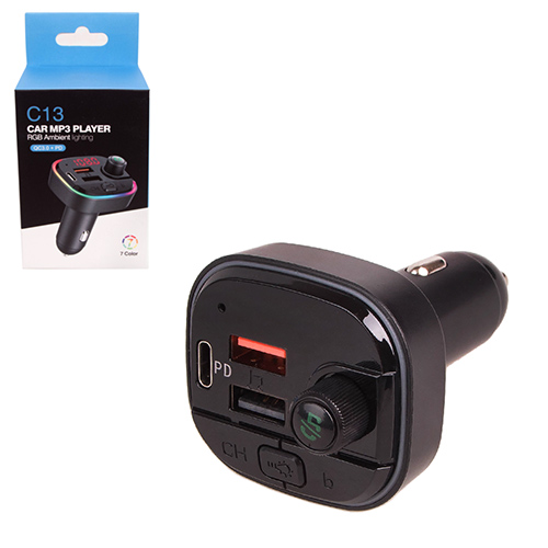 ��������� FM 5�1 �13  12-24v 2USB 5V-3.1A Type C 5V-3.1A TF card BT5.0 RGB-ambient light (�13)