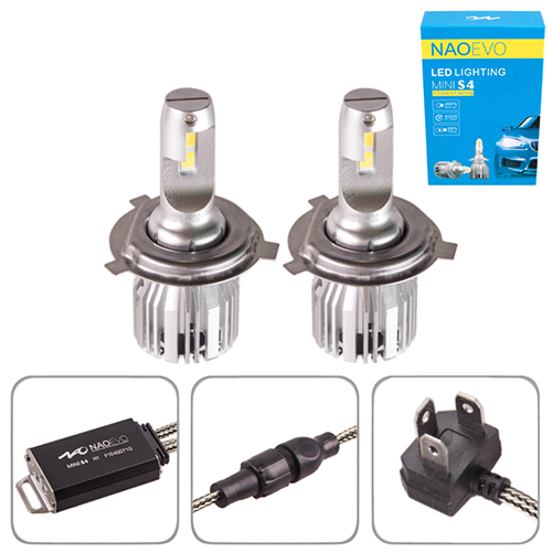 ����� NAOEVO S4/LED/H4/Flip Chip/9-16V/30W/3600Lm/3000K/4300K/ 6500K