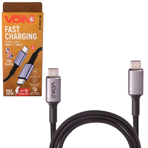 ������ VOIN Type C - Type C 5�/20V, QC4.0/PD 2m, black (������ ������� / �������� �����)