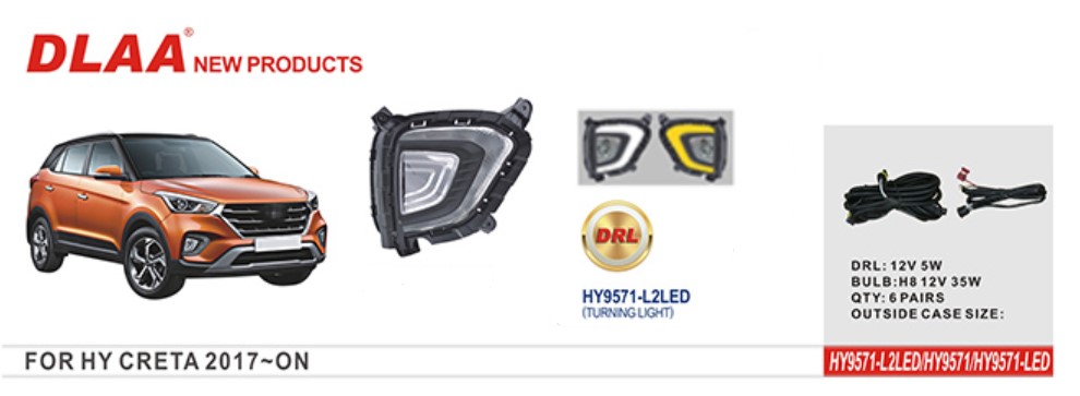 ���� ���. ������ Hyundai IX25/CRETA/2017-/HY-9571-LED/DRL+��������/��.��������