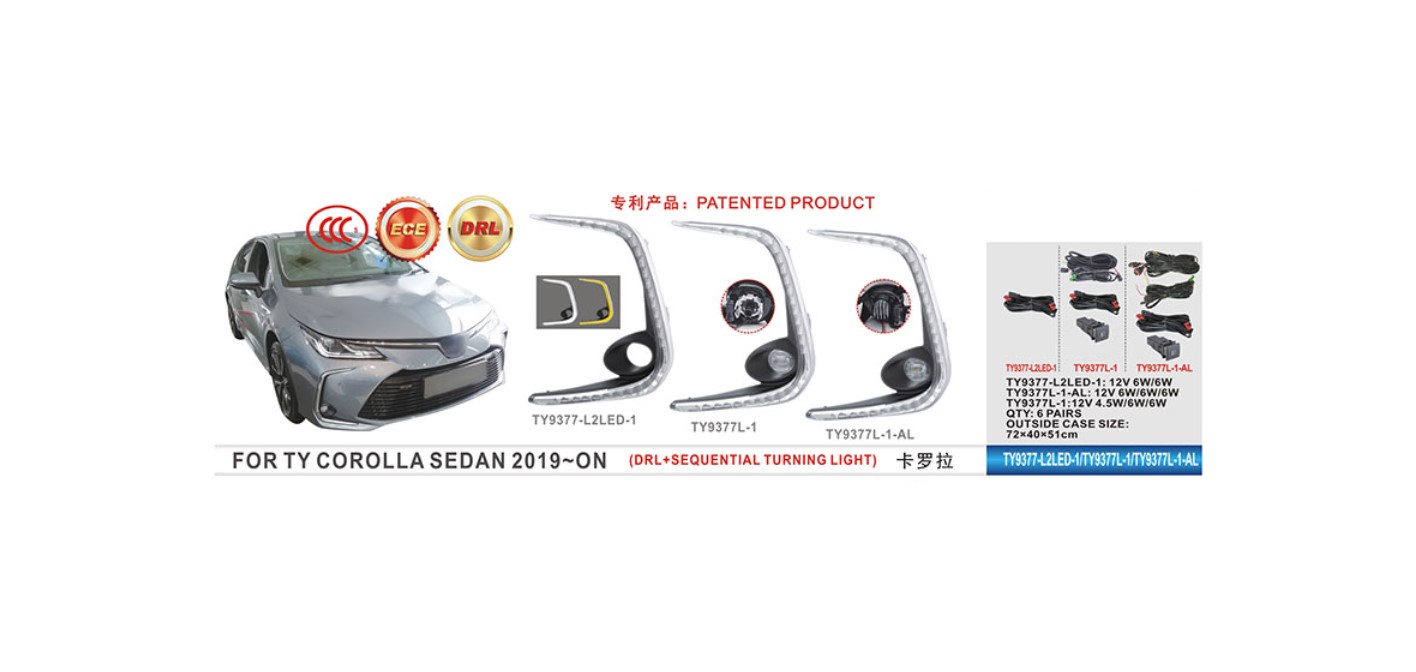 ���� ���. ������ Toyota Corolla SD 2018-/TY-9377L-1/H8-12V35W+DRL-6W/6W/FOG+DRL+TURN/��.��������