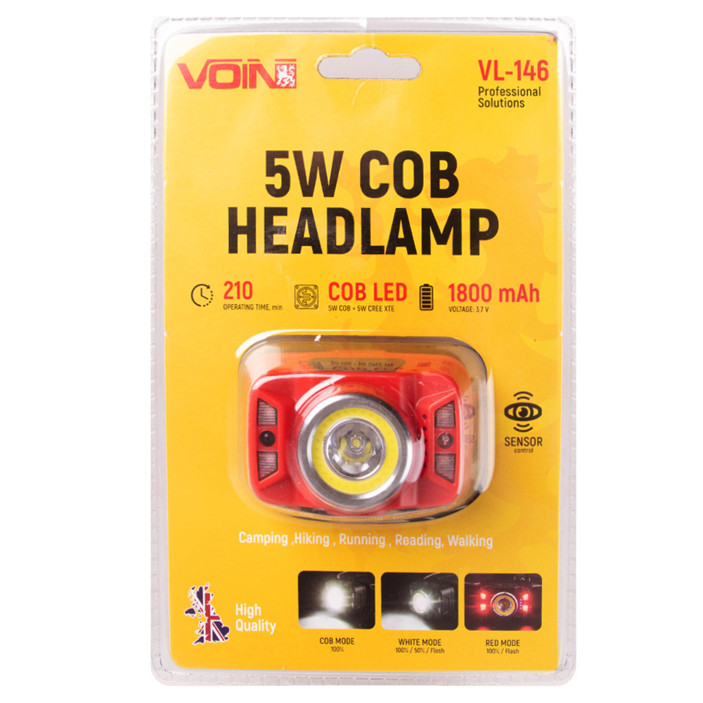 ˳���� �������� VOIN VL-146, 5W-COB+(W/R)+5W XPE/���1800mAh/���. ������/������