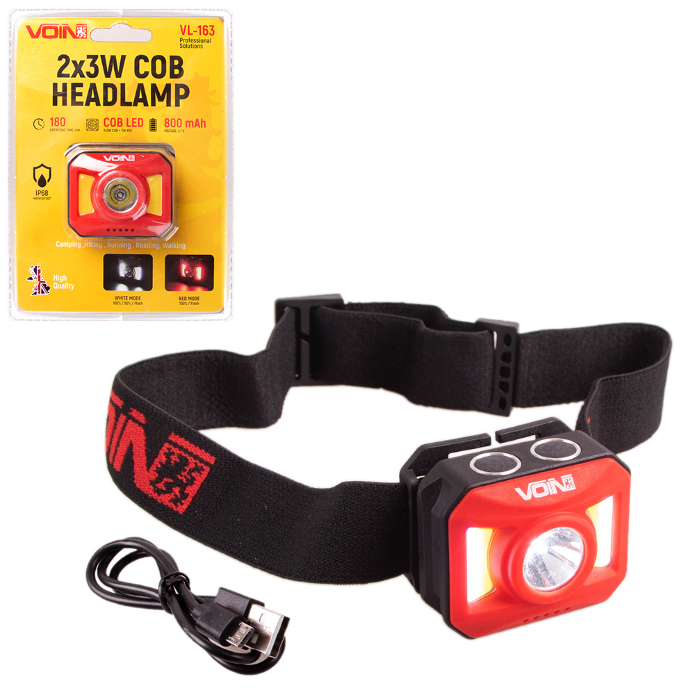 ˳���� �������� VOIN VL-163, 2 x 3W-COB (W/R)+3W XPE/���800mAh/���. ������