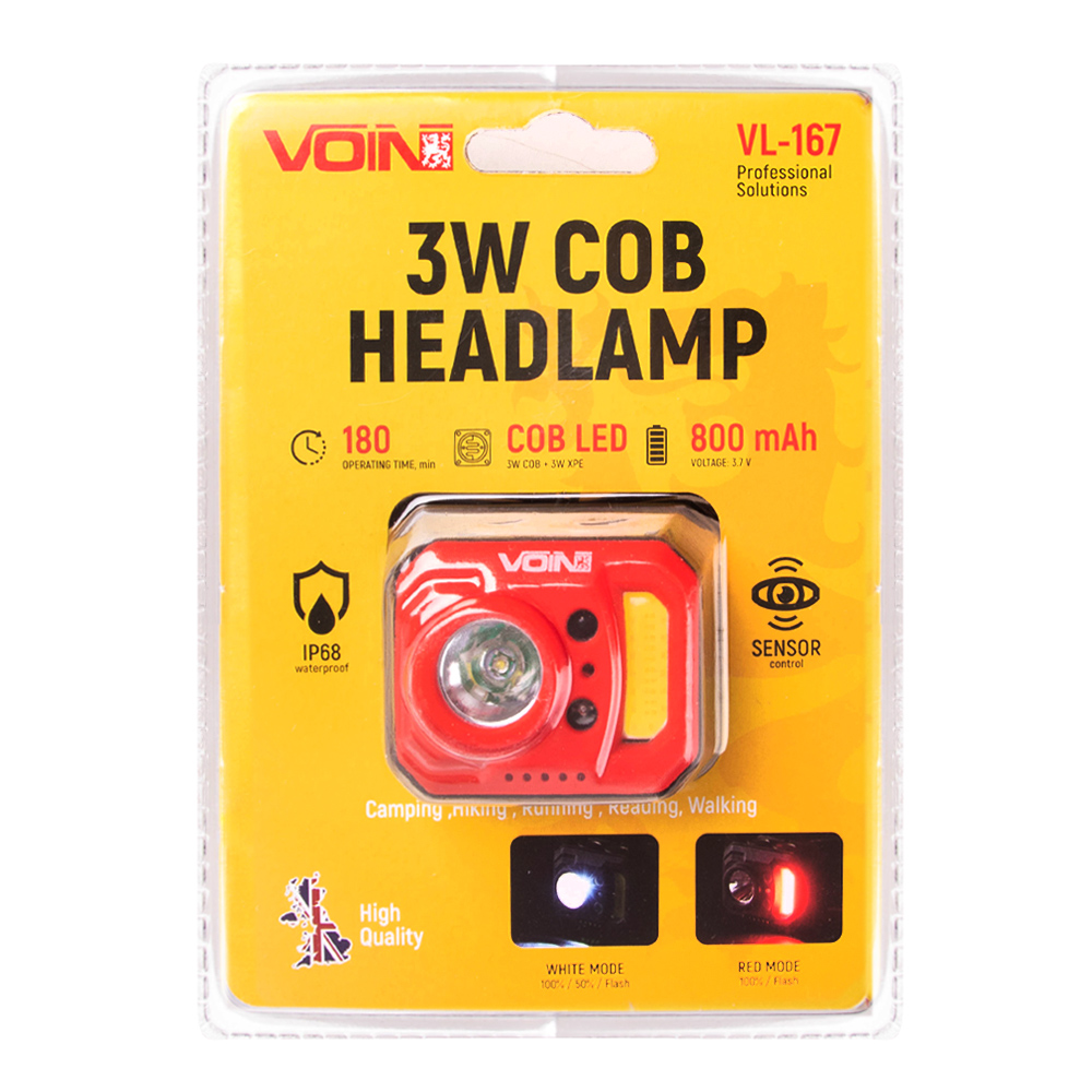 ˳���� �������� VOIN VL-167, 3W-COB (W/R)+3W XPE/���800mAh/���. ������/������