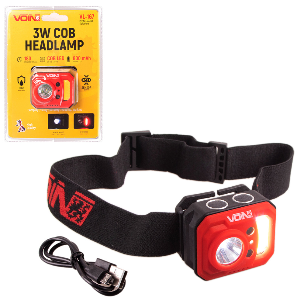 ˳���� �������� VOIN VL-167, 3W-COB (W/R)+3W XPE/���800mAh/���. ������/������