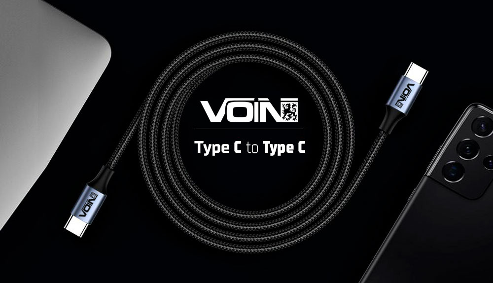 ������ VOIN Type C - Type C 5�/20V, QC4.0/PD 1m, black (������ ������� / �������� �����)