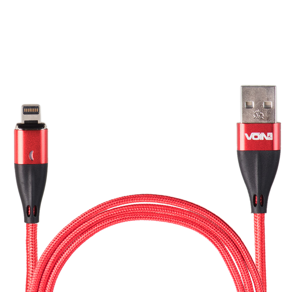 ������ ��������� VOIN USB - Lightning 3�, 2m, red (������ ������� / �������� �����)
