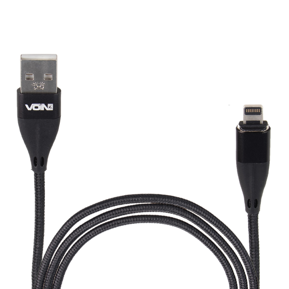 ������ ��������� VOIN USB - Lightning 3�, 2m, black (������ ������� / �������� �����)