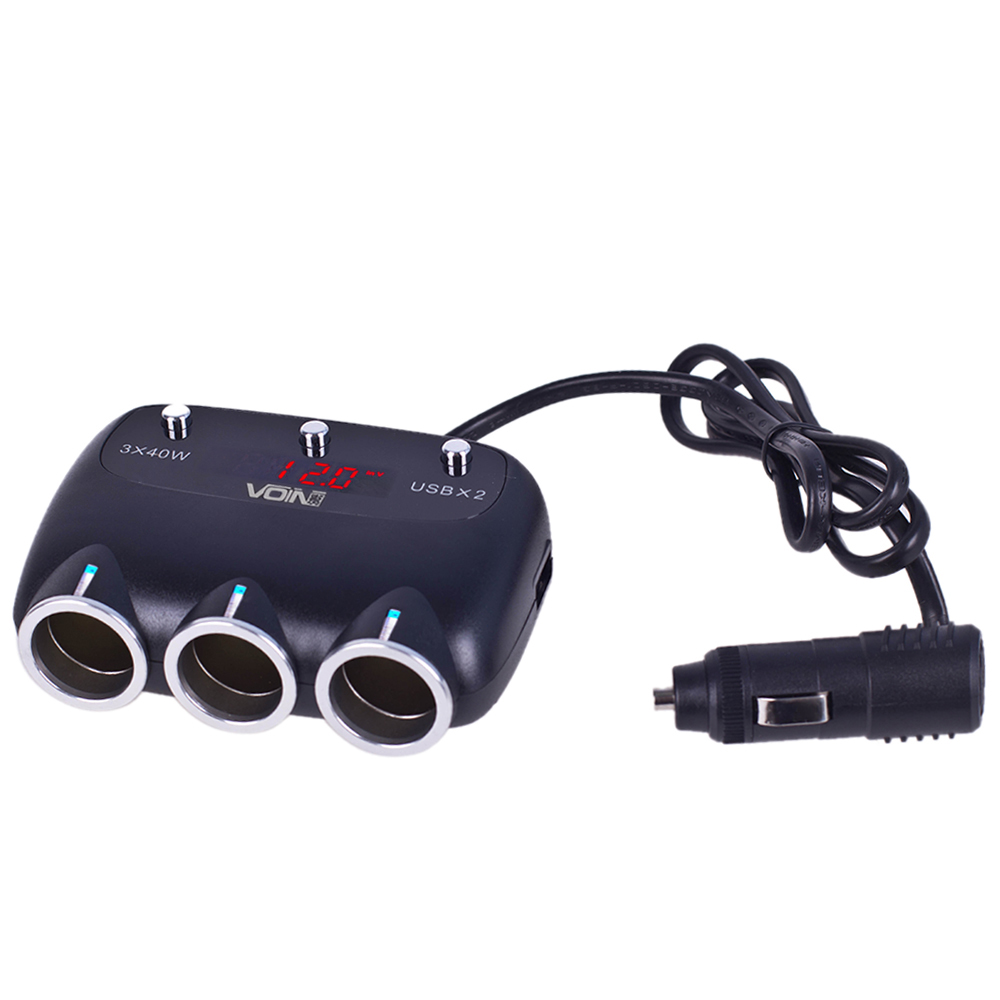 ������������ (����������) ����������� VOIN 3 ������ + 2USB 2400 mA 12/24V SC-3003 ���+���������
