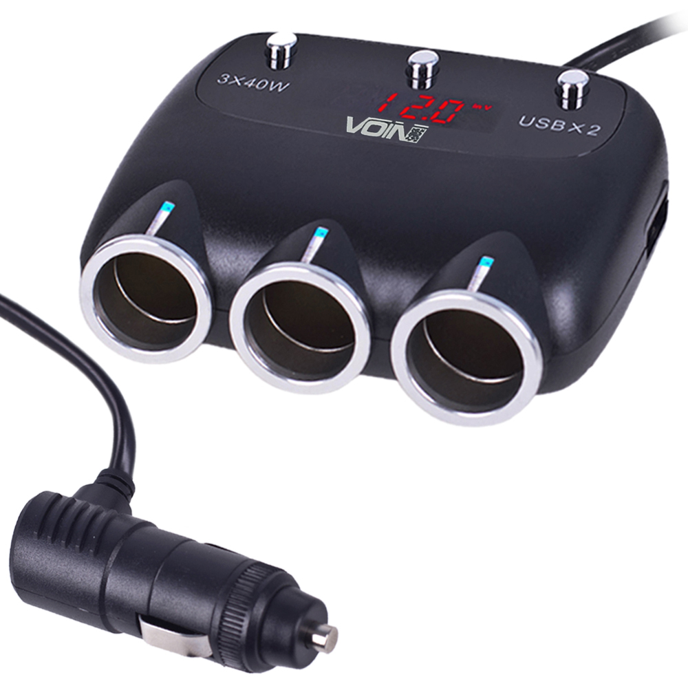 ������������ (����������) ����������� VOIN 3 ������ + 2USB 2400 mA 12/24V SC-3003 ���+���������