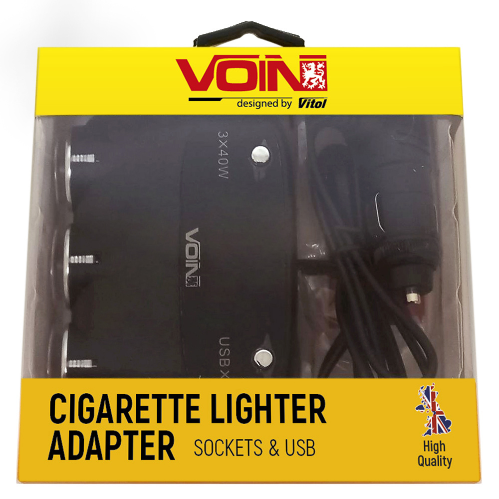 ������������ (����������) ����������� VOIN 3 ������ + 2USB 2400 mA 12/24V SC-3003 ���+���������