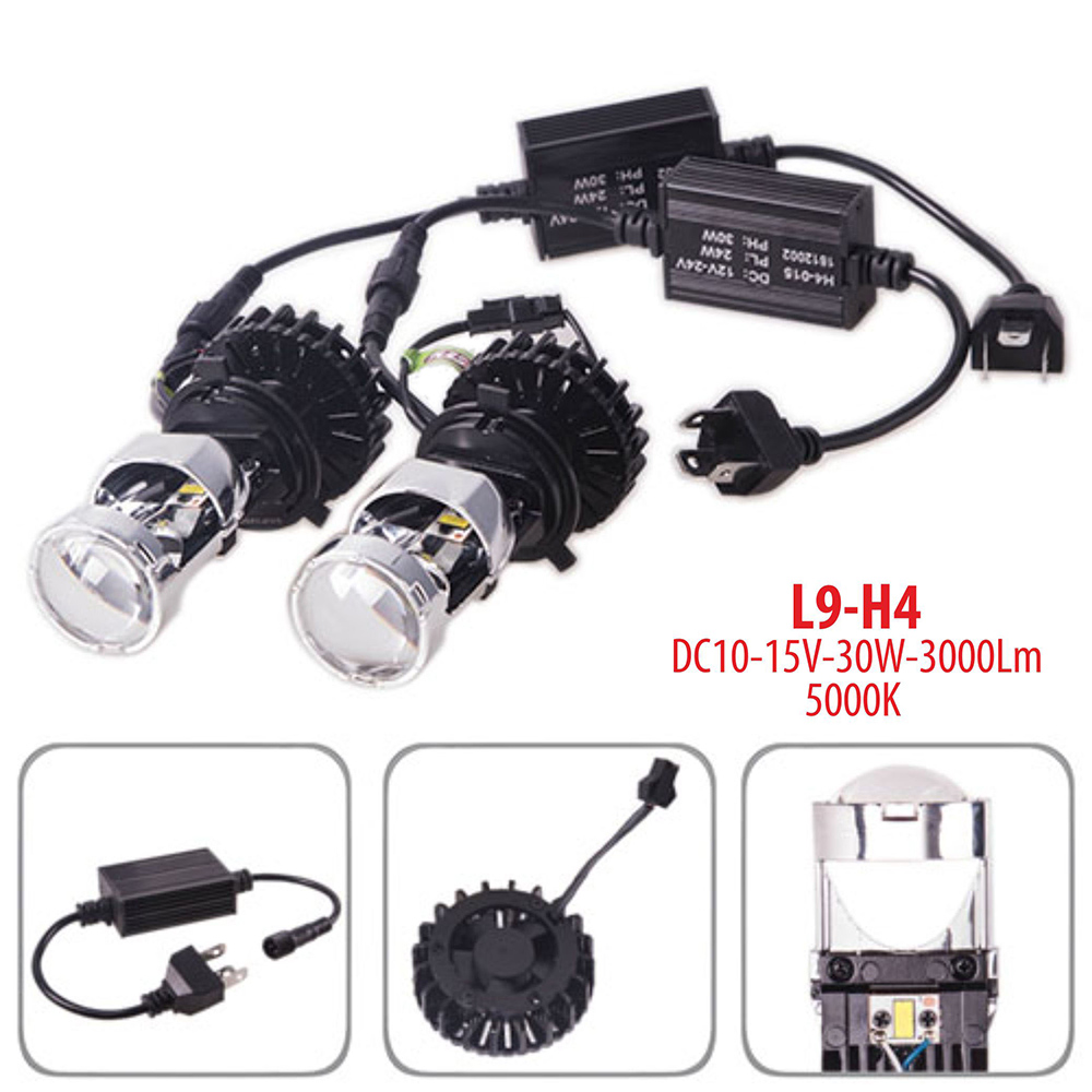����� PULSO L9/H4-H/L/LED-chips CSP/12v35w/3000Lm/5000K (L9-H4-Mini Lens)