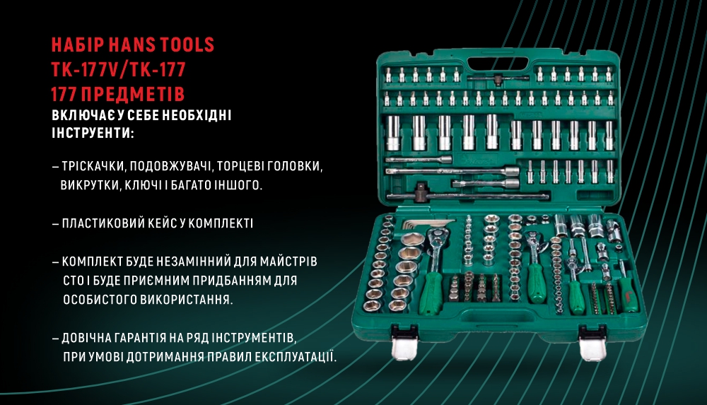 ����� ����������� 177 �������� 1/4", 3/8",1/2" (��-177V) HANS