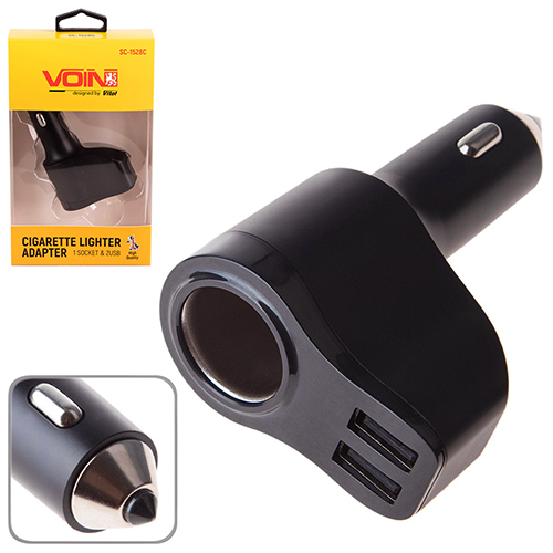 ���������� ����������� VOIN 1 ����� + 2USB 2400mA 12/24V SC-1528�