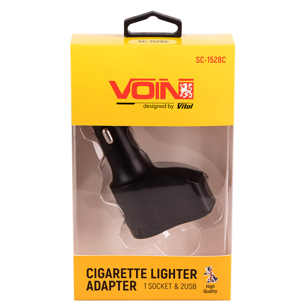 ���������� ����������� VOIN 1 ����� + 2USB 2400mA 12/24V SC-1528�