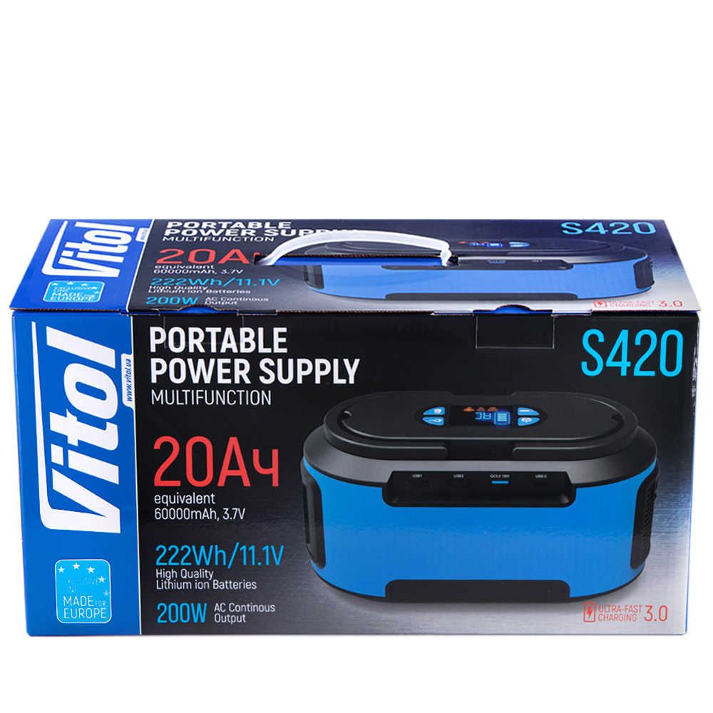 ���������� ������� �������� Vitol S420, 220�/200��/Li-ion 222��/���, ���. ����
