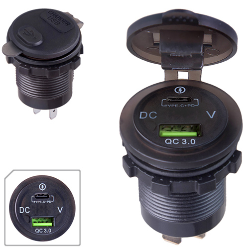 ������������ �������� �������  USB 5-12V3.0A + TYPE-C+PD 12-24V ����� � ������ + ���������