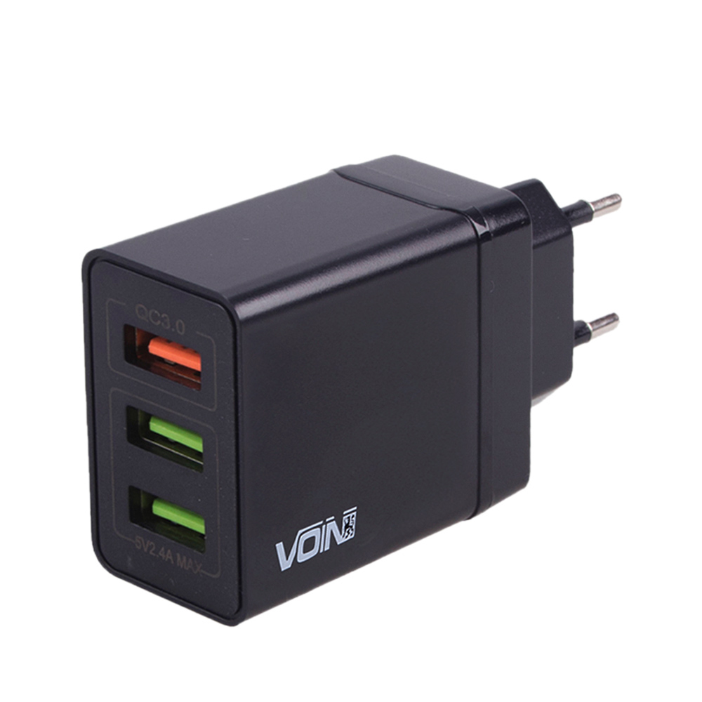 ��������� �������� ������� VOIN 30W, 3 USB, QC3.0 (Port 1-5V*3A/9V*2A/12V*1.5A. Port 2/3-5V2.4A)