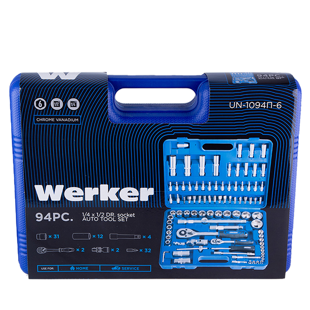 ������������� ���� ����������� 1/4" & 1/2", 94 ����� (6 ���.)Werker