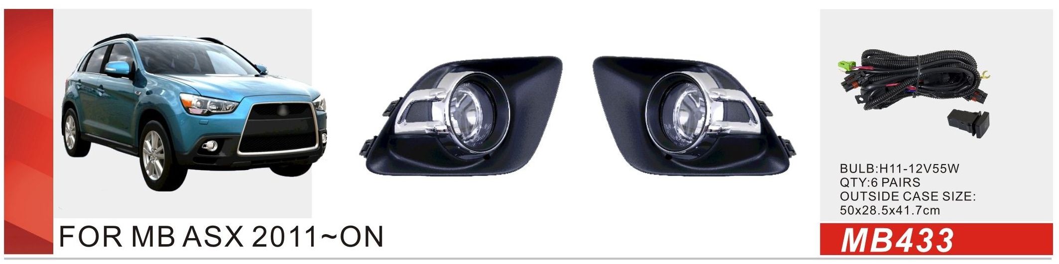 ���� ���. ������ Mitsubishi  ASX 2010-12/MB-433/H11-12V55W/��.��������