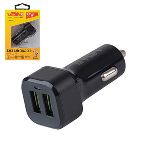 ������������ �������� ������� VOIN C-36207Q, 2USB 36W 12/24V (3.6-6.5V*3A,6.5-9V*2A,9V-12V*1.5A)