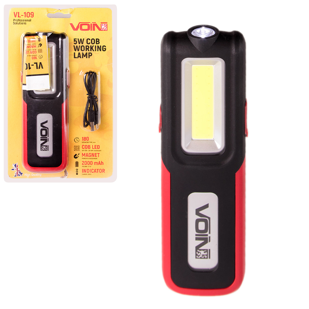 ��������� ����� "VOIN" VL-109, 5W-COB+3W XPE/Power Bank 2000mAh/������/���. ������