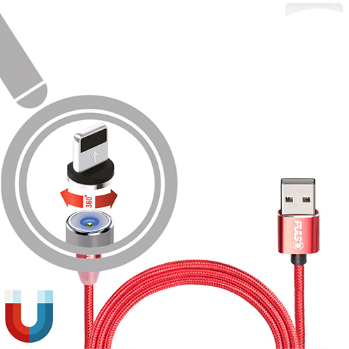 ������ ��������� PULSO USB - Lightning 2,4�, 1m, red (����� �������)