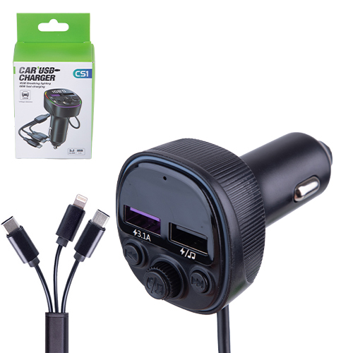 ��������� FM 5�1 CS1 12-24v 2USB 5V-3.1A Type C 5V-3.1A 3in1 charging cable BT5.0 RGB-ambient light
