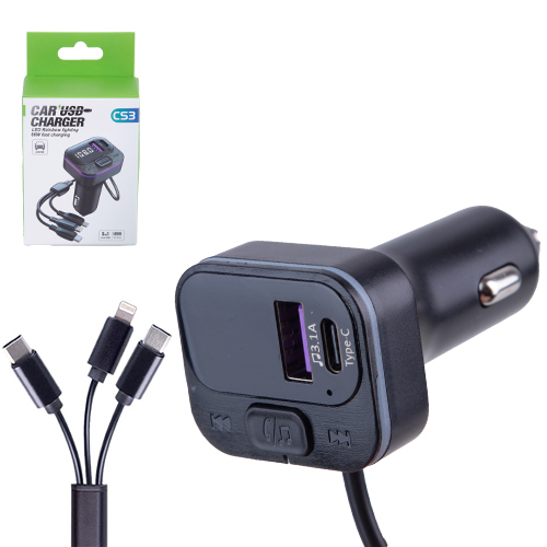 ��������� FM 5�1 CS3 12-24v USB 5V-3.1A Type C 5V-3.1A 3in1 charging cable BT5.0 RGB-ambient light