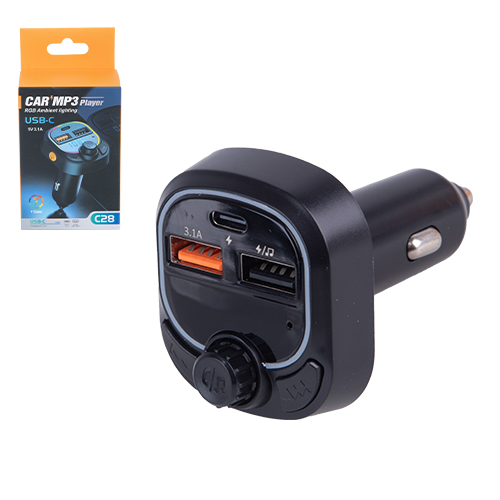 ��������� FM 5�1 C28 12-24v 2USB 5V-3.1A Type C 5V-3.1A BT5.0 RGB-ambient light