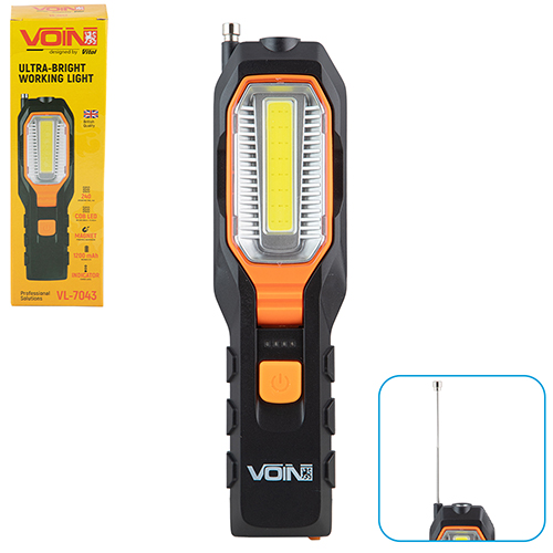 ��������� ����� VOIN VL-7043, COB 260Lm + F5 80Lm /��� 1200mAh/������/��������� ������