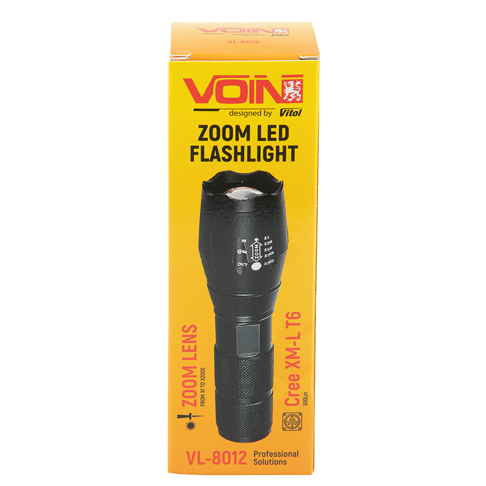 ˳������ ������ VOIN VL-8012, LED T6, 300Lm, ���, �������, 1�18650 ��� 3���� (�� � ��������)