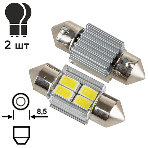 ����� PULSO/�������/LED SV8.5/T11x31mm/4 SMD-5730/9-18v/130Lm