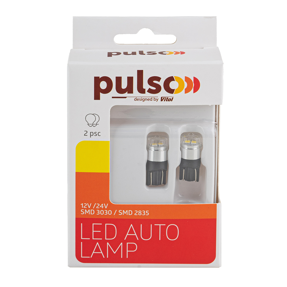 ����� PULSO/���������/LED T10/W2.1x9.5d/2SMD-2835/9-18v/120lm