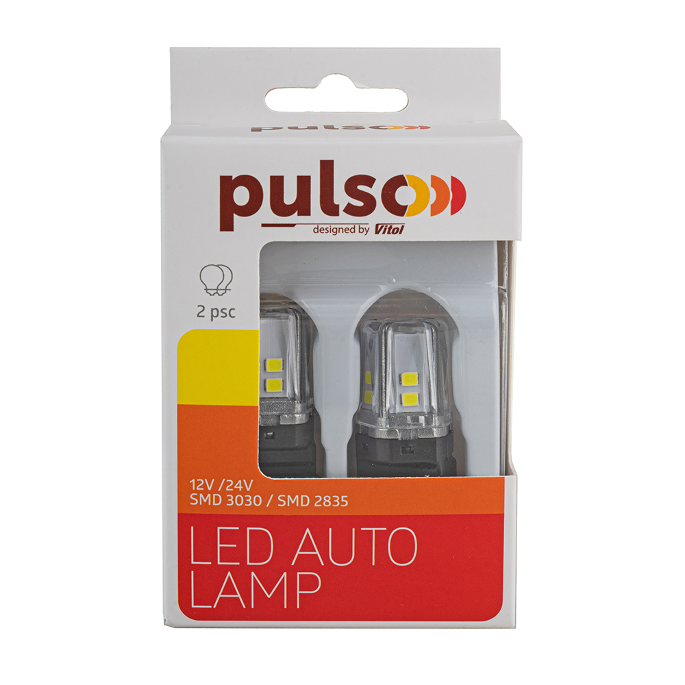 ����� PULSO/���������/LED 3157/W2.5x16q/12SMD-2835/2��������/9-36v/550/100lm/WHITE