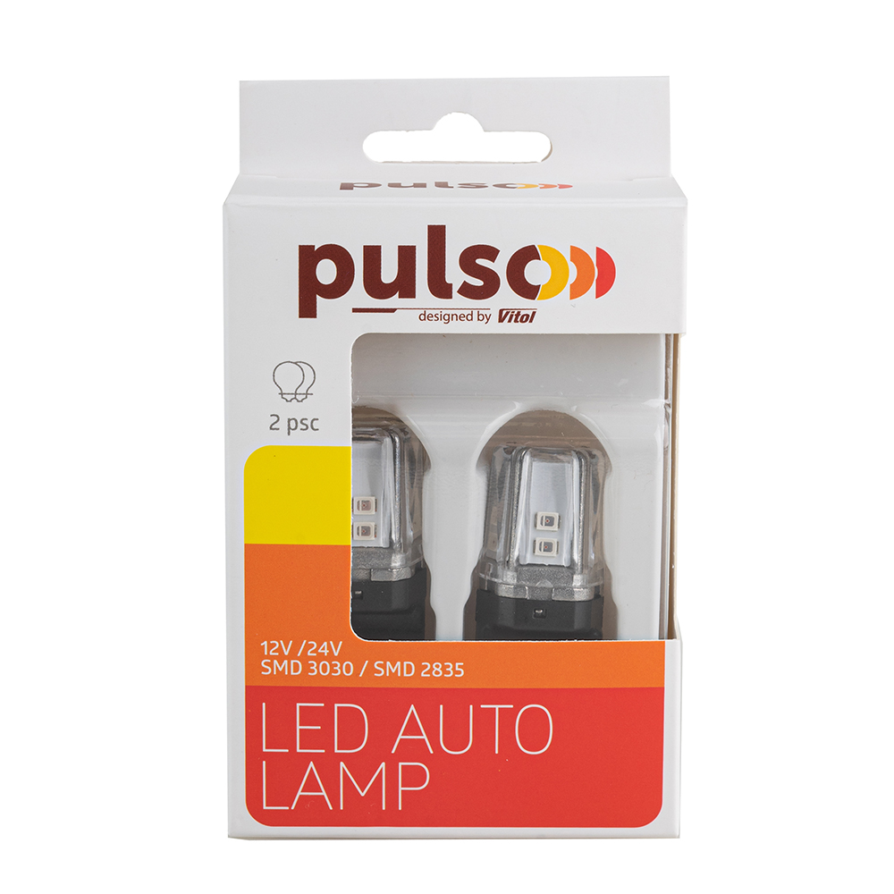 ����� PULSO/���������/LED 3157/W2.5x16q/12SMD-2835/2��������/9-36v/120/50lm/RED