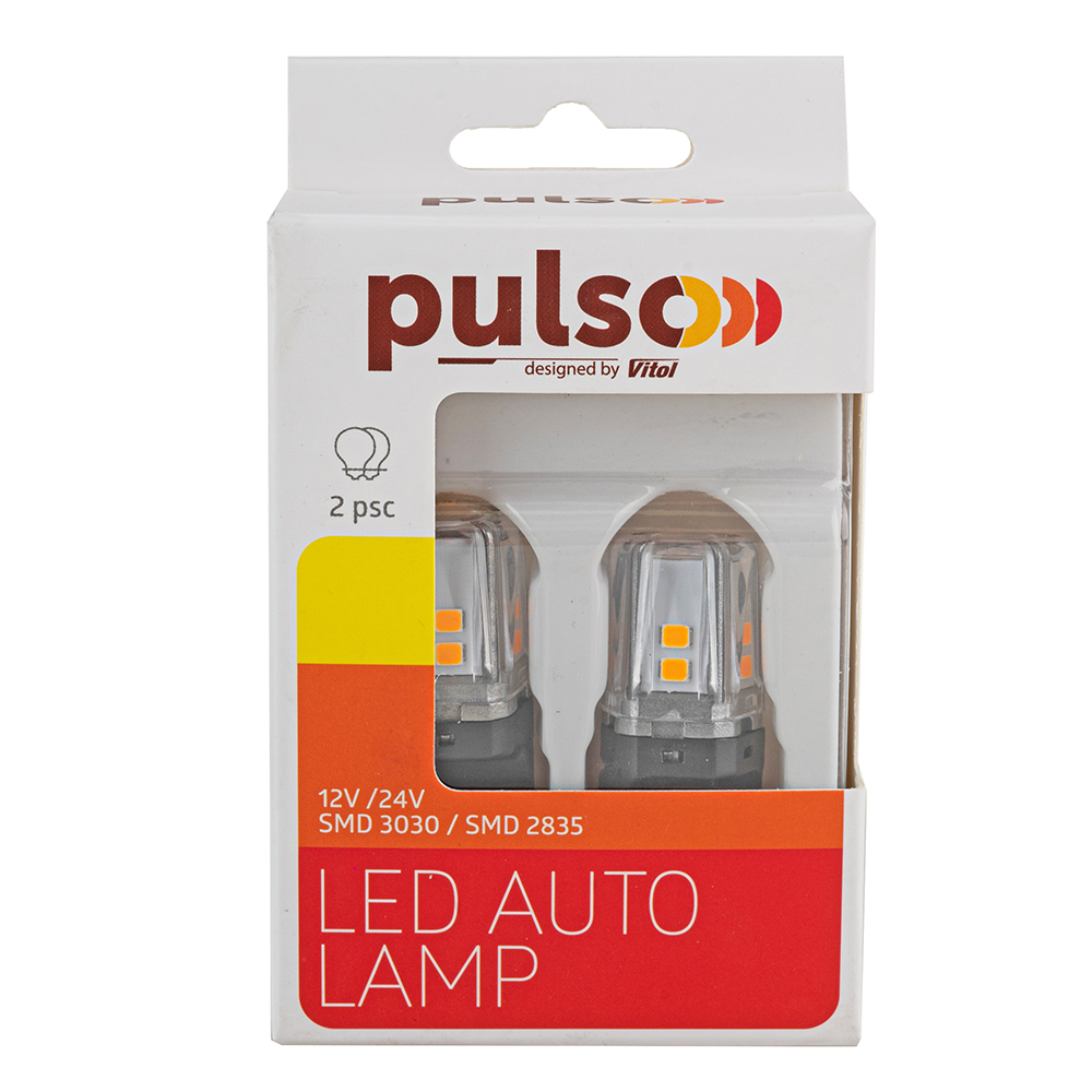 ����� PULSO/���������/LED 3156/W2.5x16q/12SMD-2835/1�������/9-36v/400lm/AMBER
