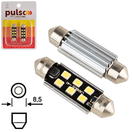 ����� PULSO/�������/LED C5W/41��/CANBUS/9SMD-2835/12v/2,9W/315lm White