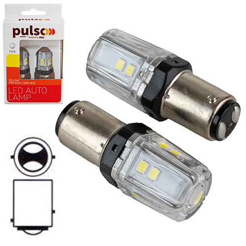 ����� PULSO/���������/LED 1157/BA15s/12SMD-2835/9-36v/550/100lm
