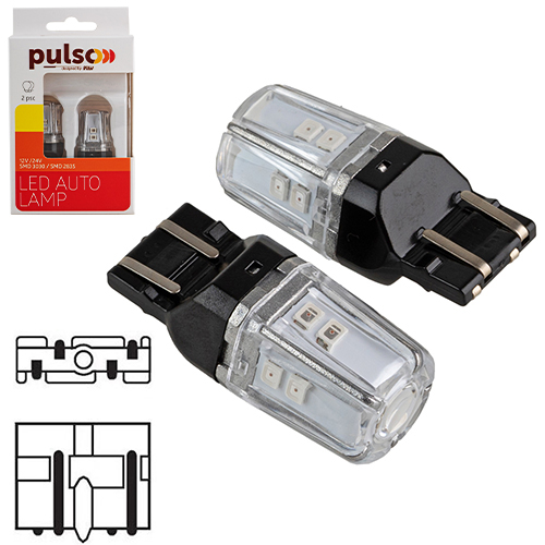 ����� PULSO/���������/LED 7443/W3x16q/12SMD-2835/2��������/9-36v/120/50lm/RED