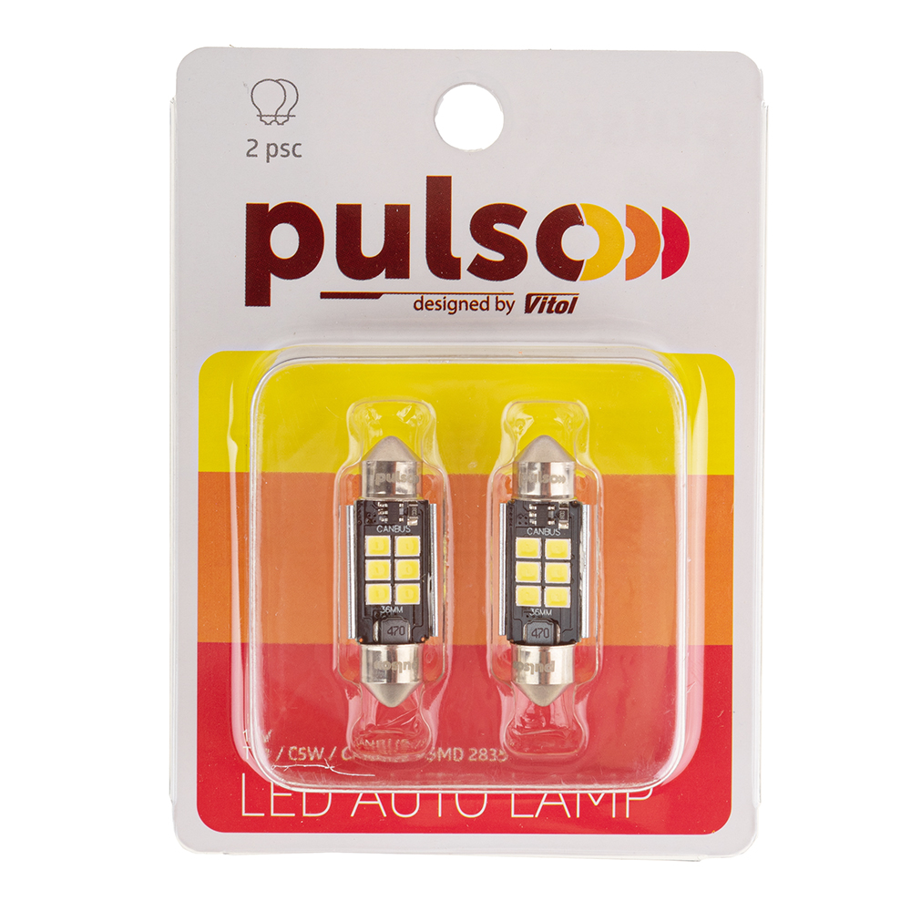 ����� PULSO/�������/LED C5W/36��/CANBUS/9SMD-2835/12v/2,9W/315lm White