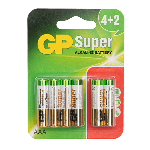 ��������� GP SUPER ����� LR03 ��� (6 �� �� ������)